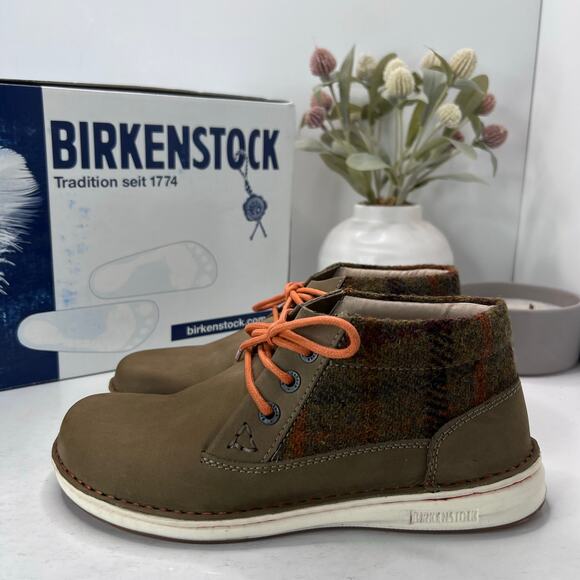 Birkenstock Memphis High Leather/Textile Shoes Mushroom Women 6/Men 4 NWB - Picture 4 of 10